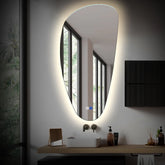 Specchio LED Asimmetrico Verticale | Pulsanti touch | Funzione anti-appannamento | Luce bianca neutra - Reyze Serie Ambient Modello 1